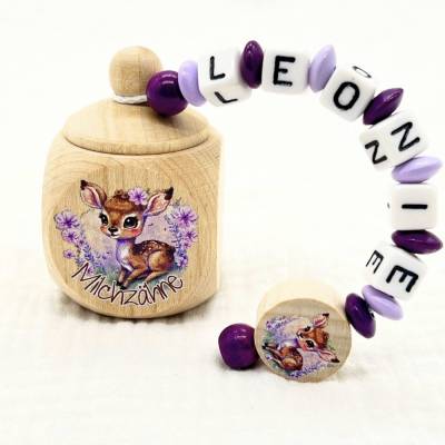 Milchzahndose personalisiert – Zahnfee Reh | Geschenk Einschulung , Ostern Geburtstag