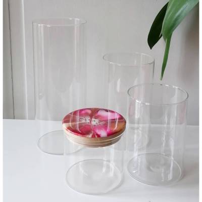 Vorratsglas mit handbemaltem Holzdeckel in Magenta – Unikat Deko & Aufbewahrung (1)