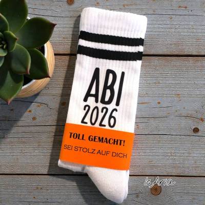 ABI 2026 Socken, Abitur Socken, Personalisierbar, Tennissocken, Strümpfe, Geschenkidee 