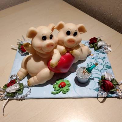Geldgeschenk Valentinstag , Heiratsantrag , Hochzeitsgeschenk & Jubiläum – Glücksschwein Unikat