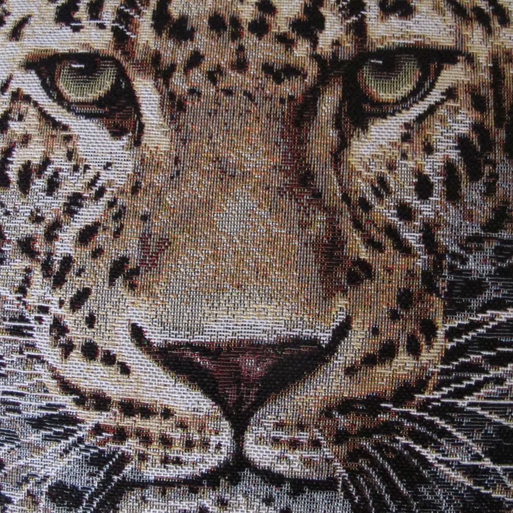 Leopard Kissen Gobelin 45x45 cm – Handgefertigtes Dekokissen mit Leopardenrücken & Füllkissen