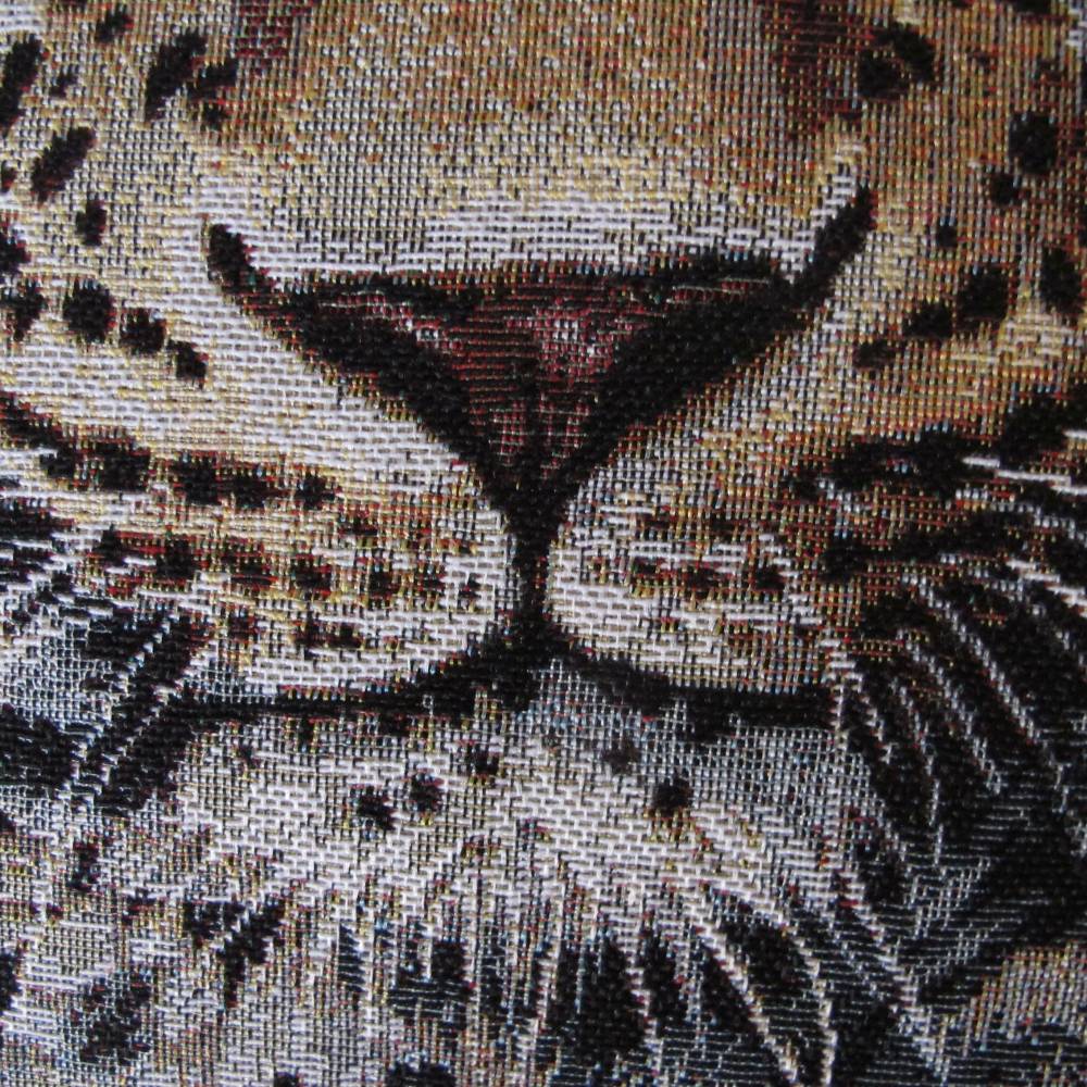 Leopard Kissen Gobelin 45x45 cm – Handgefertigtes Dekokissen mit Leopardenrücken & Füllkissen