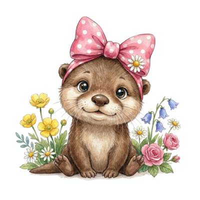 Otter Panel French Terry in verschiedenen Größen 30 cm x 30 cm, 40 cm x 40 cm, 50 cm x 50 cm verfügbar