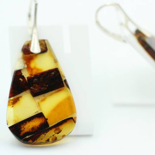 Design Bernstein Ohrstecker Brisur Sterling Silber Designschmuck Top Edel