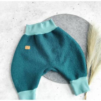 Walkhose Gr. 86 petrol – Ungefütterte Walkhose aus 100% Schurwolle für Babys