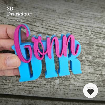 Gönn Dir - Schriftzug 3D Druck - Wellness Deko - Datei STL & 3MF - Geschenkidee