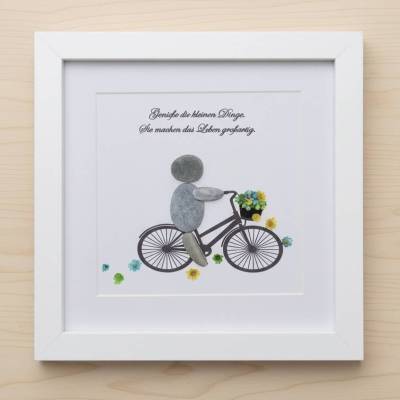 Handgemachtes Steinbild Fahrrad – Personalisiertes Geschenk für Radfahrer & Unikat | STB-303