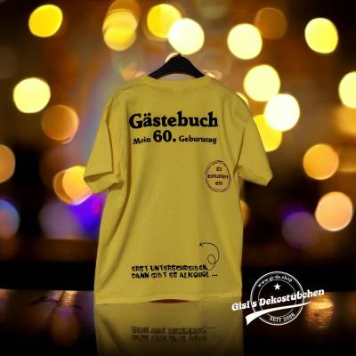 Geburtstag Gästebuch Geschenk T-Shirt