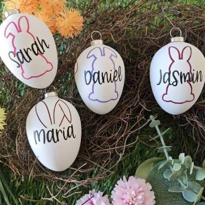 personalisiertes Osterei • Hase • Geschenk zu Ostern • Osterstrauß • Hasenohren • Osterei mit Name •