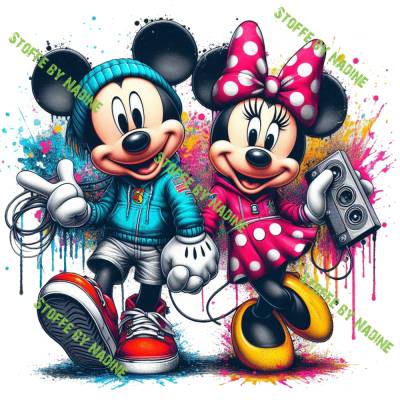 Mickey Panel French Terry in verschiedenen Größen 30 cm x 30 cm, 40 cm x 40 cm, 50 cm x 50 cm verfügbar
