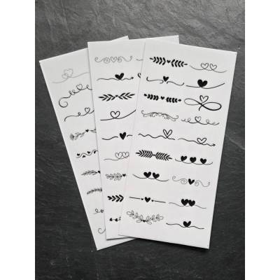 Rub On Sticker Herz Girlande ~ Herzen ~ verschiedene Bögen und Motive
