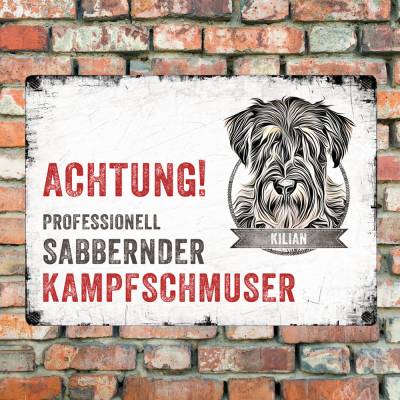 Hundeschild 'Schnauzer' mit Namen, wetterbeständiges Warnschild