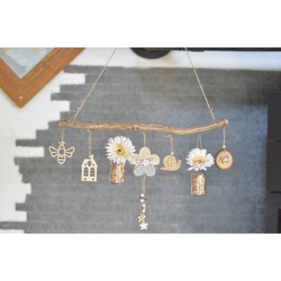 Fensterdeko dekorierter Ast Deko-Ast Frühling natur Fenster