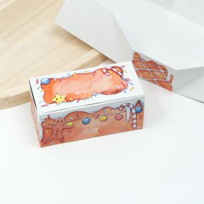 10 Weihnachten Geschenkverpackung, Lebkuchen | Weihnachtsbox zum selbst Beschriften  | Lebkuchenhaus Box