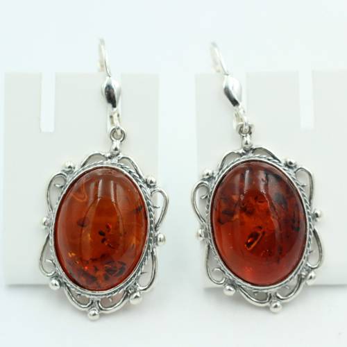 romantische Bernstein Ohrhänger 925 Silber Bernsteinohrhänger Ohrschmuck Edel