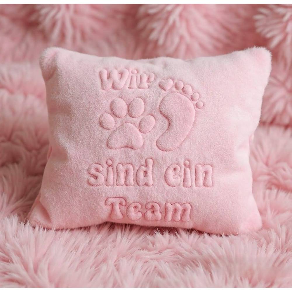 Stickdatei Hund 3D Trapunto Set – Wir sind ein Team | Design-by-Jasmina für Kissen, Taschen & Shirts Bild 2