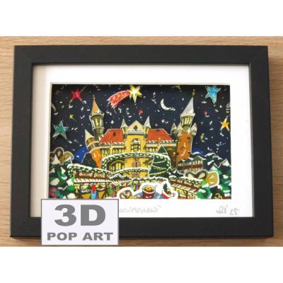 aachener weihnachtsmarkt 3d pop art bild aachen rathaus souvenir bunt gerahmt