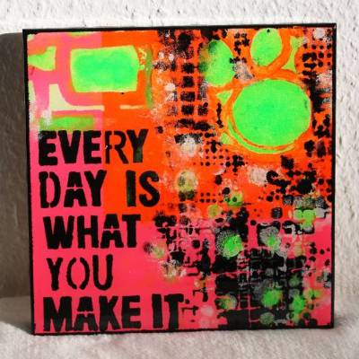 Wandbild "little messages 1" handgefertigt, mixed media, resinart