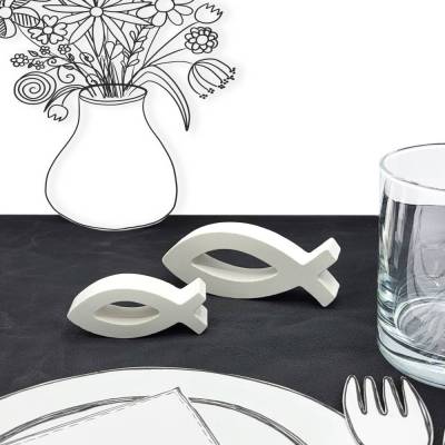 Deko-Fisch in 2 Größen – Christliche Deko für Taufe, Kommunion & Hochzeit