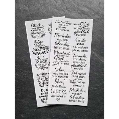 Rub On Sticker Zitate ~ Sprüche ~ Weisheiten ~ verschiedene Bögen und Motive