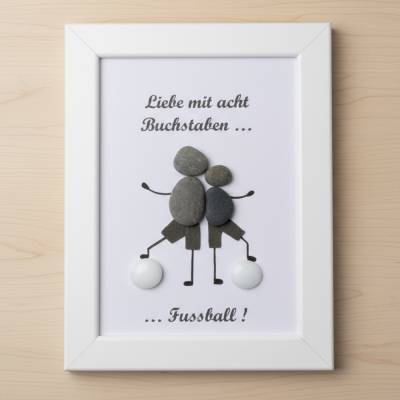 Handgemachtes Steinbild Fußballliebe personalisiert – Unikat Geschenk für Fußballfans & Fußballer, STB-312