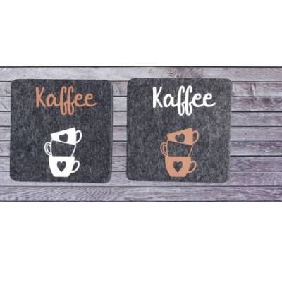 Filzuntersetzer „Kaffee“ - Untersetzer aus Filz mit Tassenmotiv - Tischdeko für Küche & Wohnzimmer