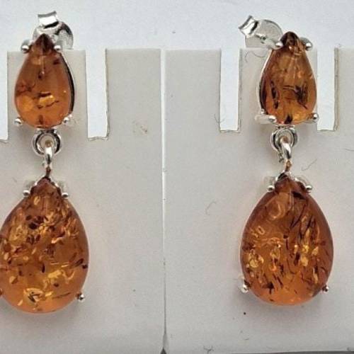 Edle Bernstein Ohrstecker 925 Silber Bernsteinohrschmuck Bernstein aus Litauen