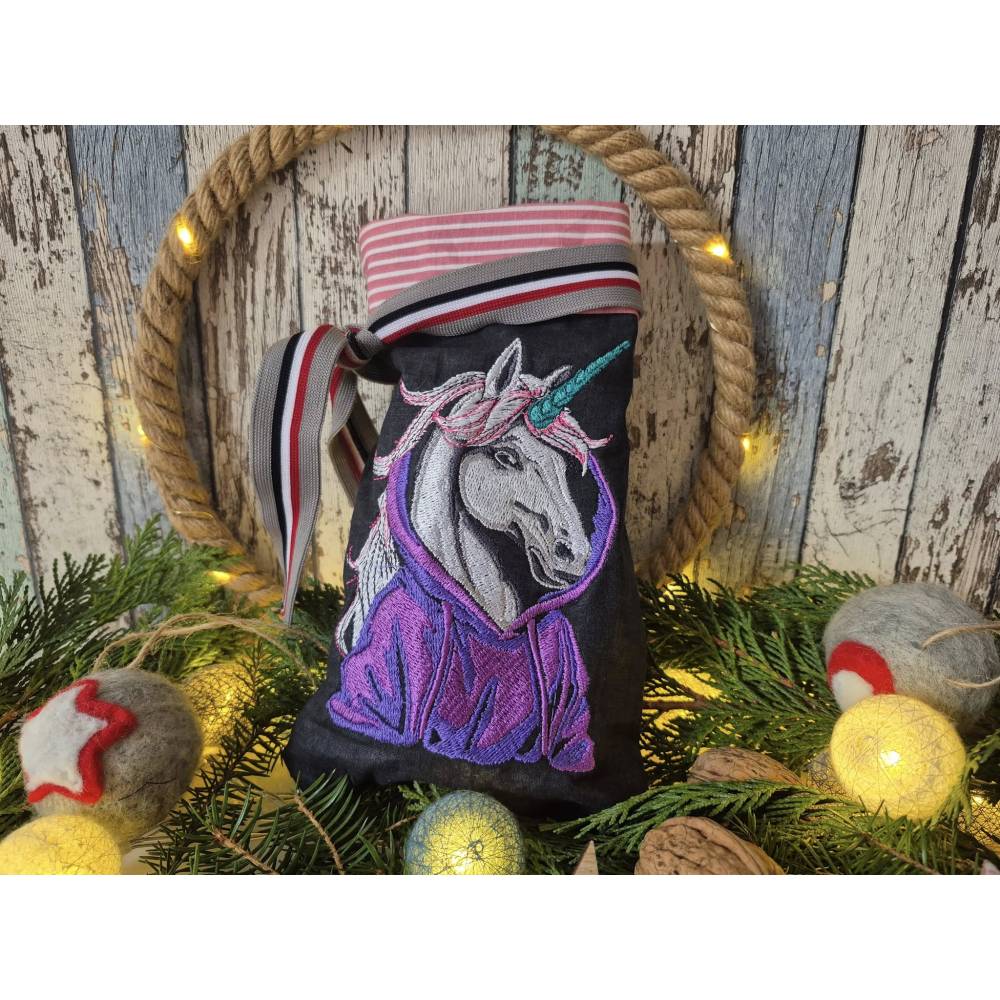 Einhorn cool Color Lichteffekt – 24-26*15-16cm, JEF 20*17cm Magisches Stickmuster für schwarze Stoffe Bild 9
