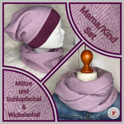 Mama - Kind- Set * kuschelig warm * flieder