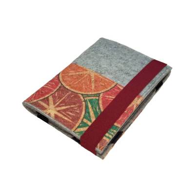 eReader Hülle Wollfilz Kork Citrus aufklappbar | Maßanfertigung | Nachhaltig und Handmade