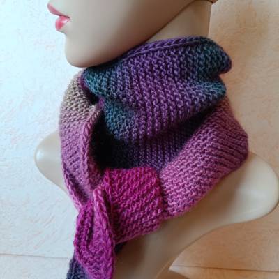 Halswärmer, handgestrickter Sophie-Art-Schal, Scandinavian Style, bunt
