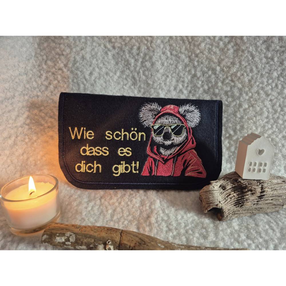 Koala cool Color Lichteffekt 18x18cm bzw. 20x20cm – Stylische Stickdatei für schwarze Stoffe Bild 10