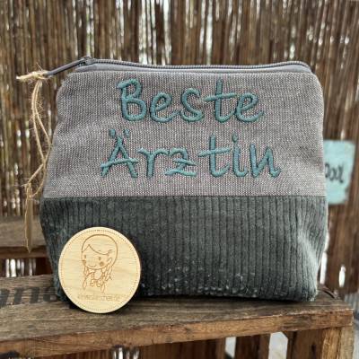 Beste Ärztin // Schminktasche // Kosmetiktasche // Geschenk // Schminktäschchen // Kulturbeutel