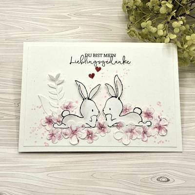 Handgefertigte Valentinskarte - Grußkarte zum Valentinstag