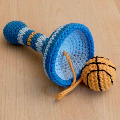Häkelanleitung Becherball "Basketball" Bewegungsspiel für Kinder, pdf-Datei