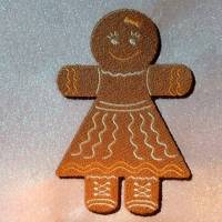 Stickdatei Lebkuchenfrau 14x14cm bzw.15x15cm – Weihnachtsstickerei mit Zuckerguss-Effekt für Stickmaschinen