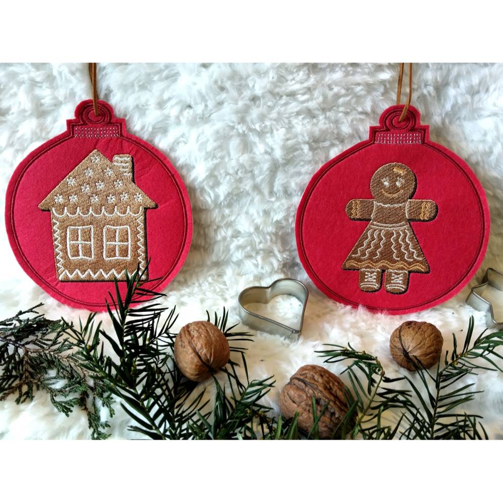 Stickdatei Lebkuchenfrau 14x14cm bzw.15x15cm – Weihnachtsstickerei mit Zuckerguss-Effekt für Stickmaschinen Bild 5