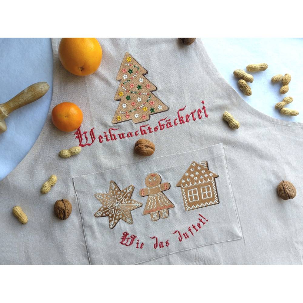 Stickdatei Lebkuchenfrau 14x14cm bzw.15x15cm – Weihnachtsstickerei mit Zuckerguss-Effekt für Stickmaschinen Bild 8