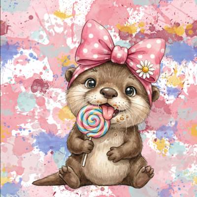 Panel Otter French Terry in verschiedenen Größen 30 cm x 30 cm, 40 cm x 40 cm, 50 cm x 50 cm verfügbar