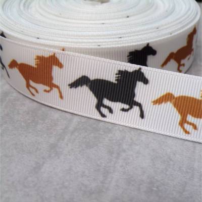 Pferd Pferde 22 mm Ripsband – Borte für Nähen, Basteln & Dekoration