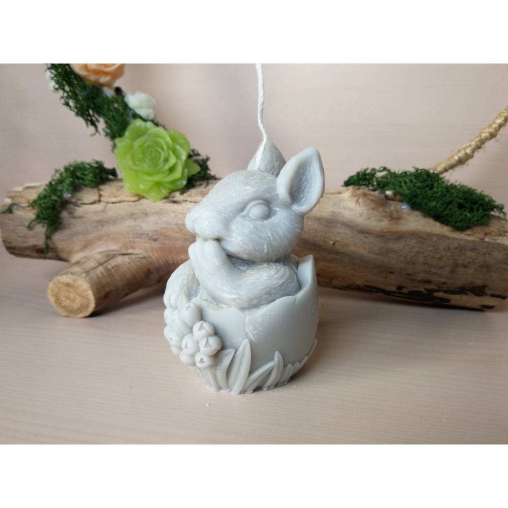 Hase im Ei Kerze – handgegossen, verschiedene Farben, Sojawachs & Paraffin, Geschenkidee Bild 2