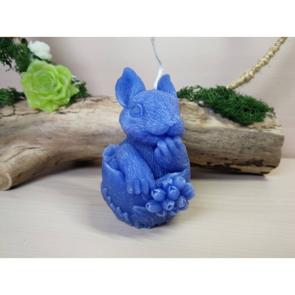 Hase im Ei Kerze – handgegossen, verschiedene Farben, Sojawachs & Paraffin, Geschenkidee Bild 3