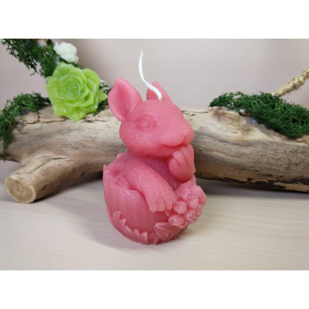 Hase im Ei Kerze – handgegossen, verschiedene Farben, Sojawachs & Paraffin, Geschenkidee Bild 4