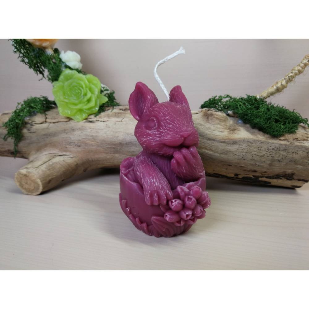 Hase im Ei Kerze – handgegossen, verschiedene Farben, Sojawachs & Paraffin, Geschenkidee Bild 5