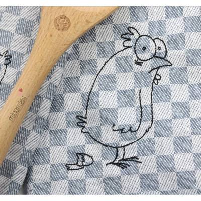 Geschirrtuch bestickt mit Huhn
