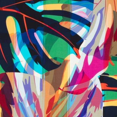 Viskose  Digital Print Abstrakt bunt Oeko-Tex Standard 100(1m/12-€)