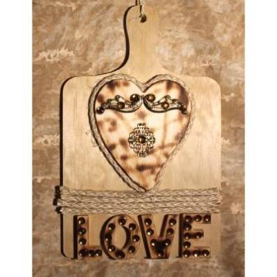 Künstlerische Wanddekoration auf Holzbrett LOVE  Deko aus Holz Wandbild Geschenk Geldgeschenk Collage