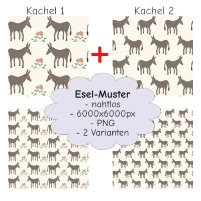 Muster Esel nahtlos - 2 Varianten - PNG