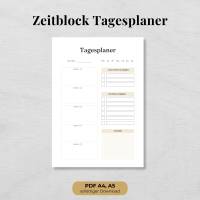 Zeitblock Tagesplaner zum Ausdrucken – Tagesplanung mit Time Blocking (PDF A4 & A5)