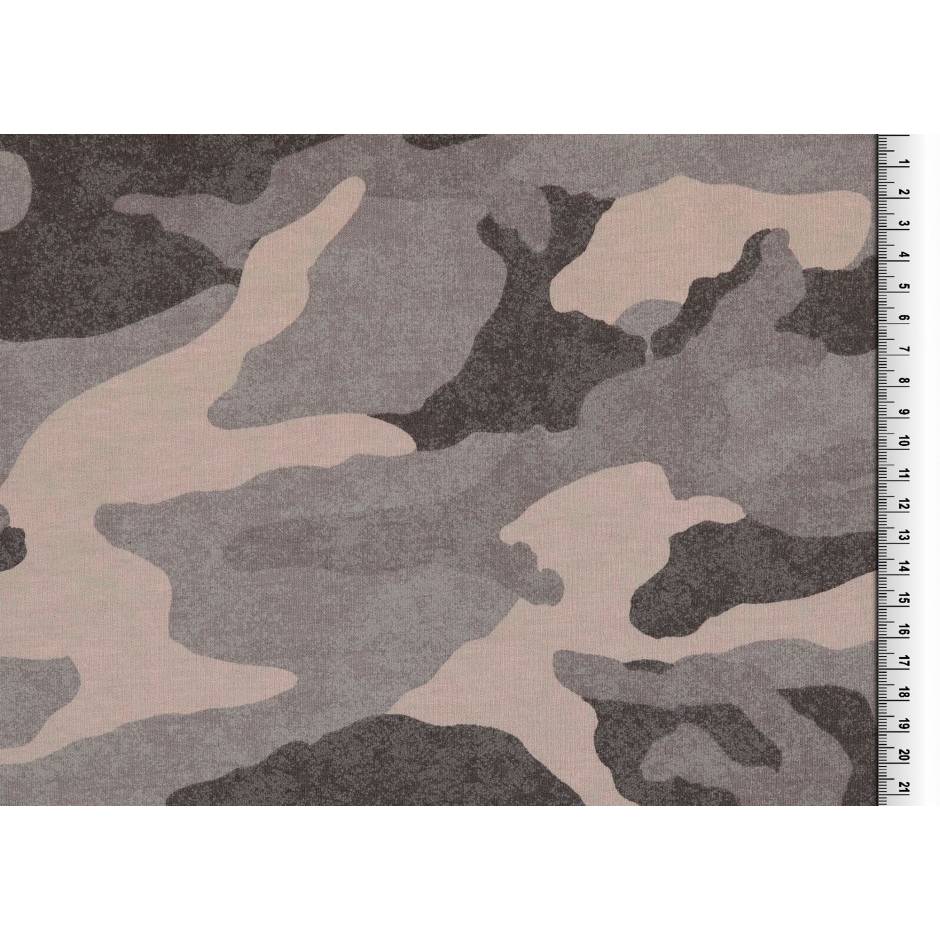 Rest:1,2m Sweat Shirt  Camouflage grau angeraut Oeko-Tex Standard 100 Bild 3